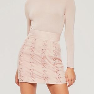 Faux suede mini skirt
